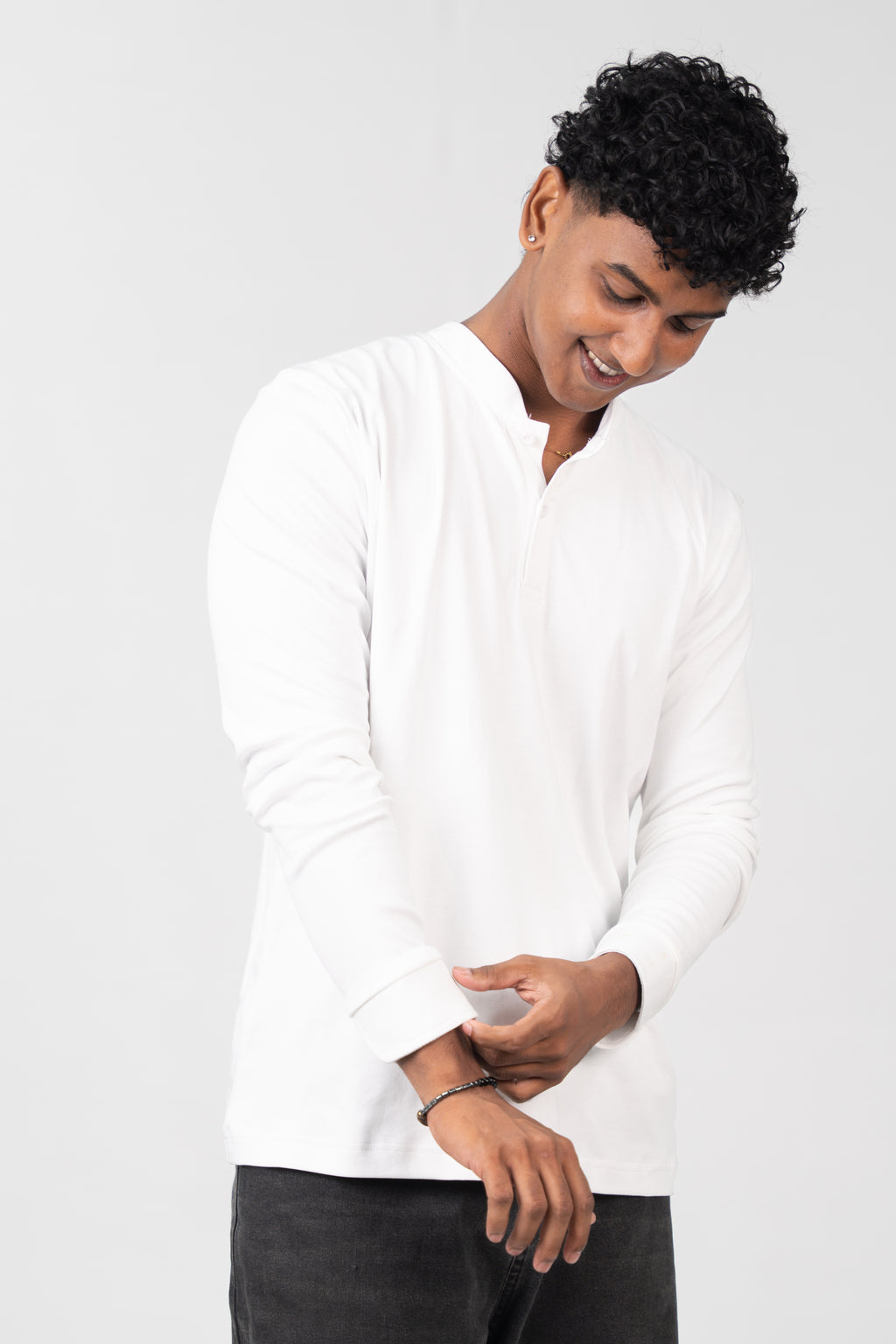 Henley Long Sleeve - Pure White