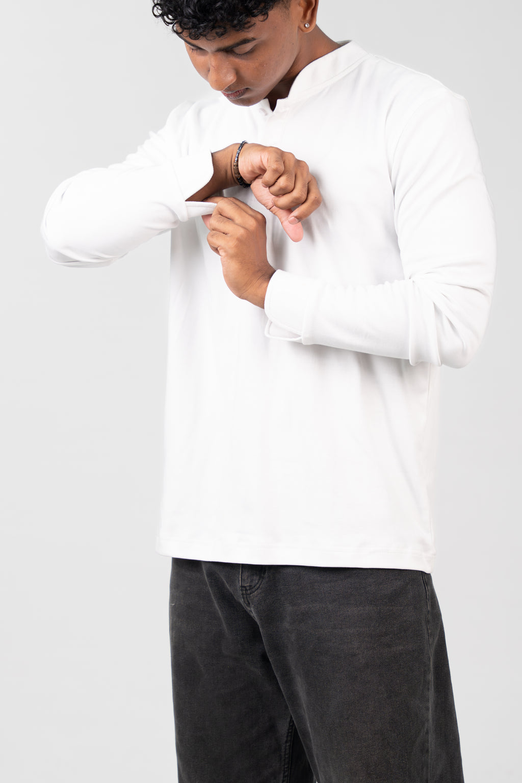 Henley Long Sleeve - Pure White