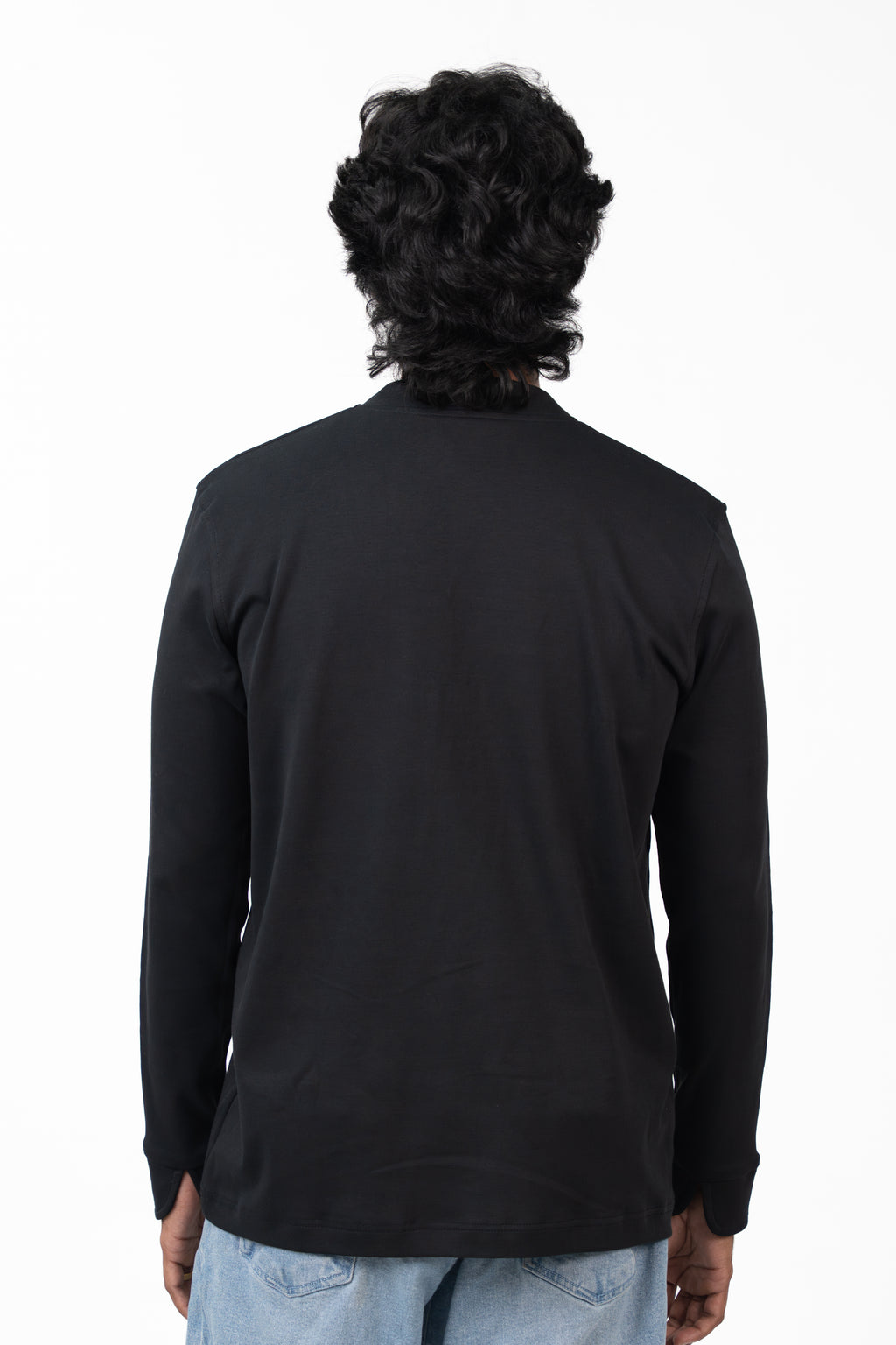 Henley Long Sleeve - Raven Black