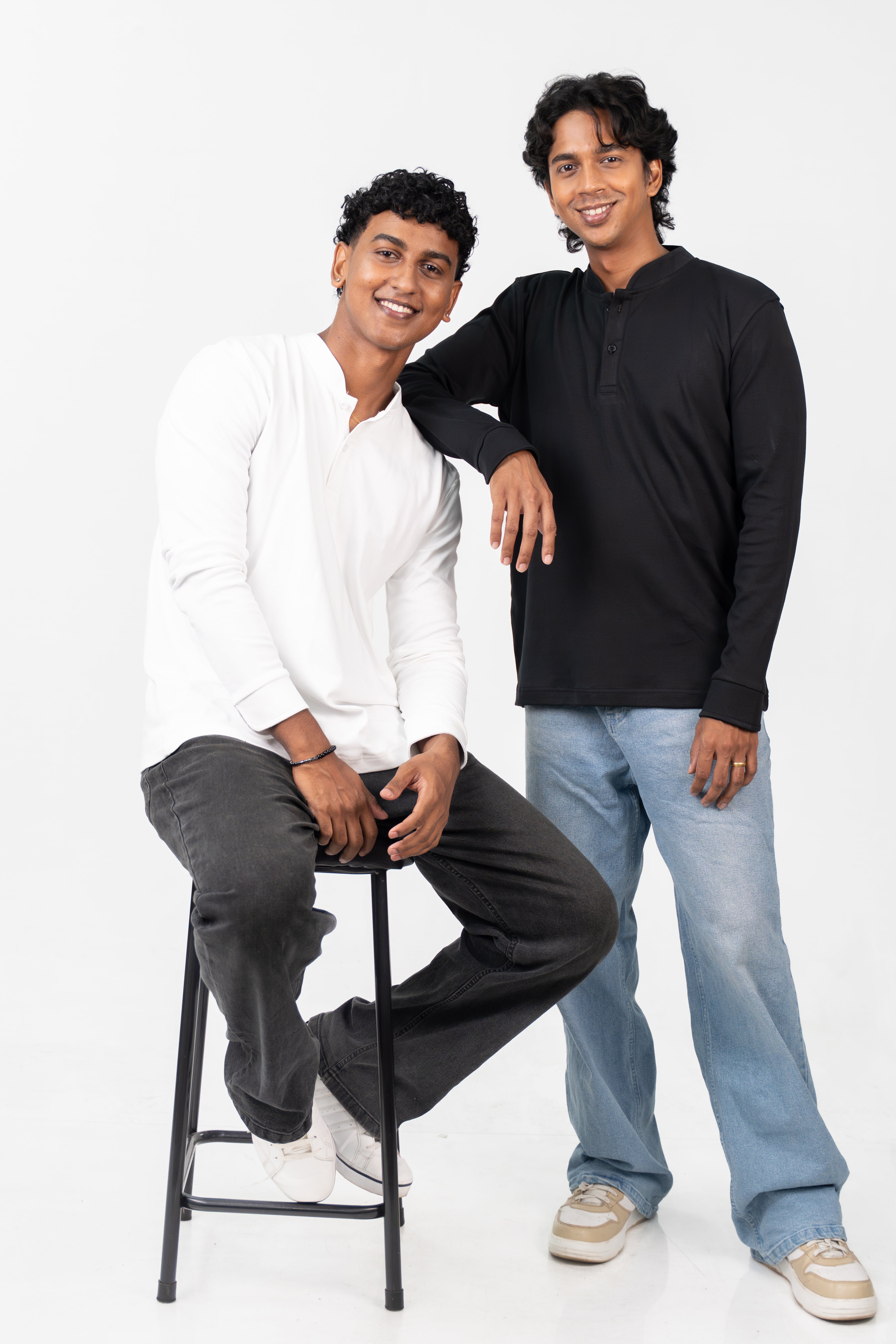 Henley Long Sleeve - Raven Black