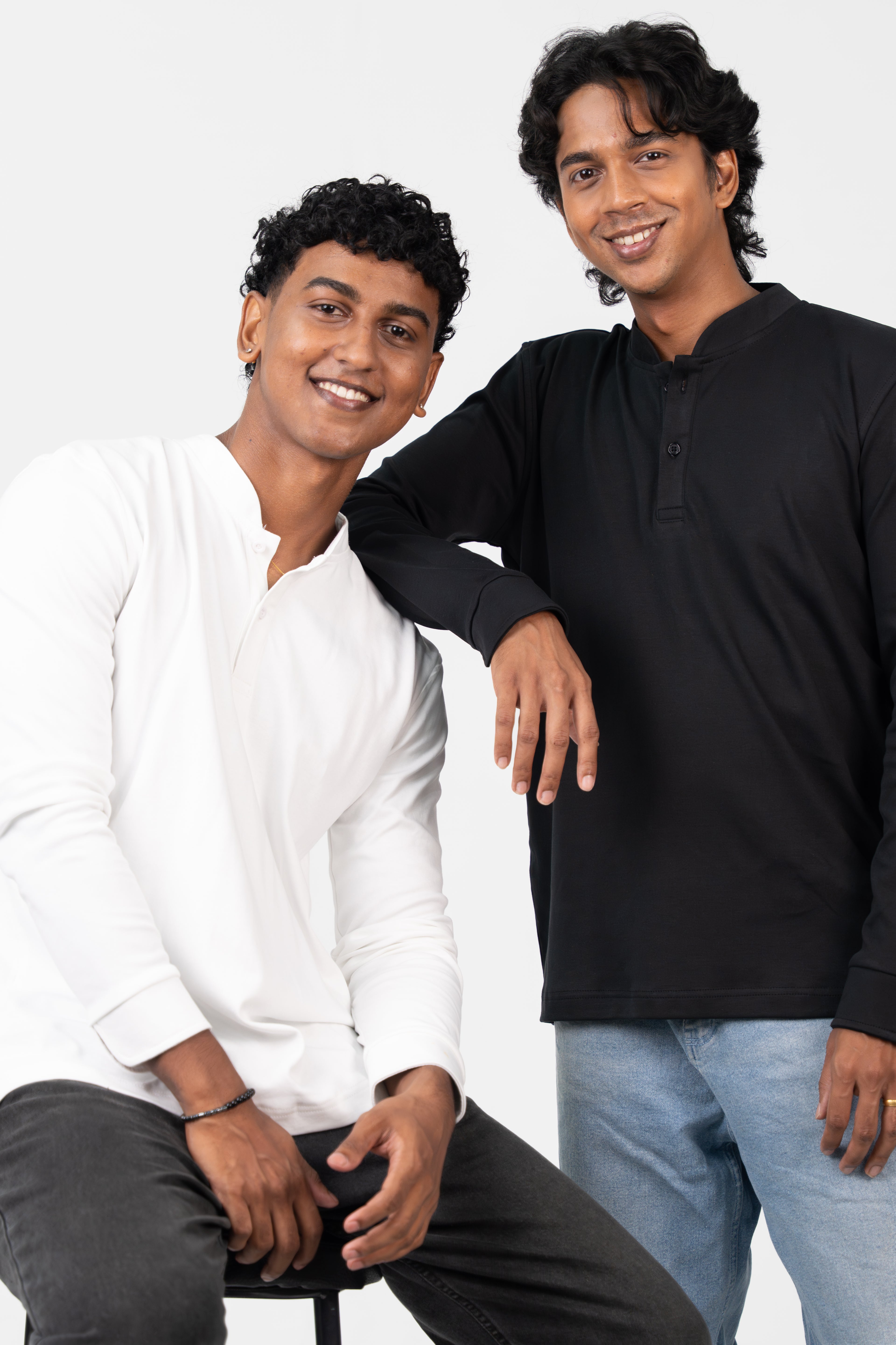 Henley Long Sleeve - Raven Black