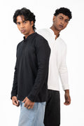 Henley Long Sleeve - Raven Black