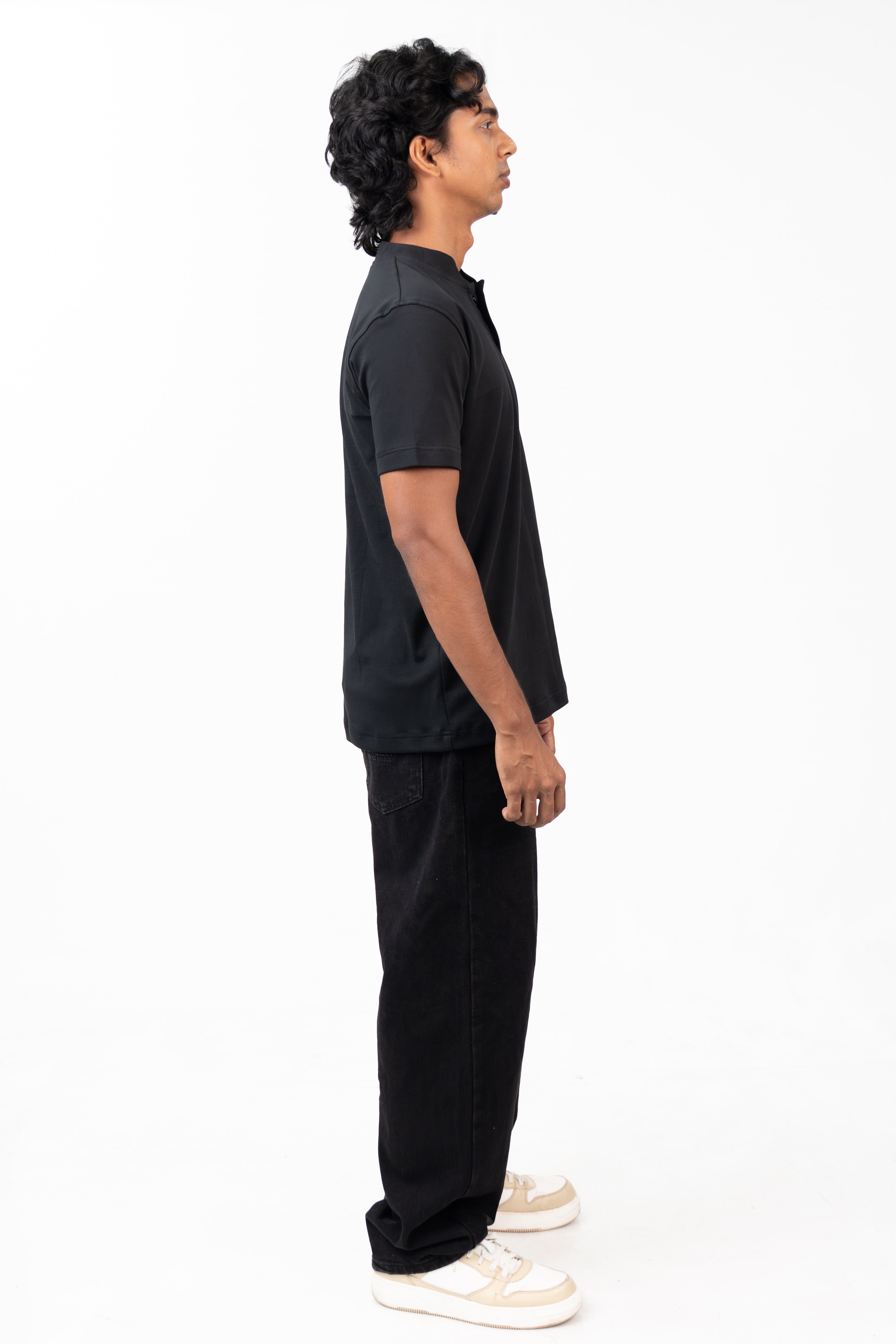 Henley Short Sleeve - Raven Black
