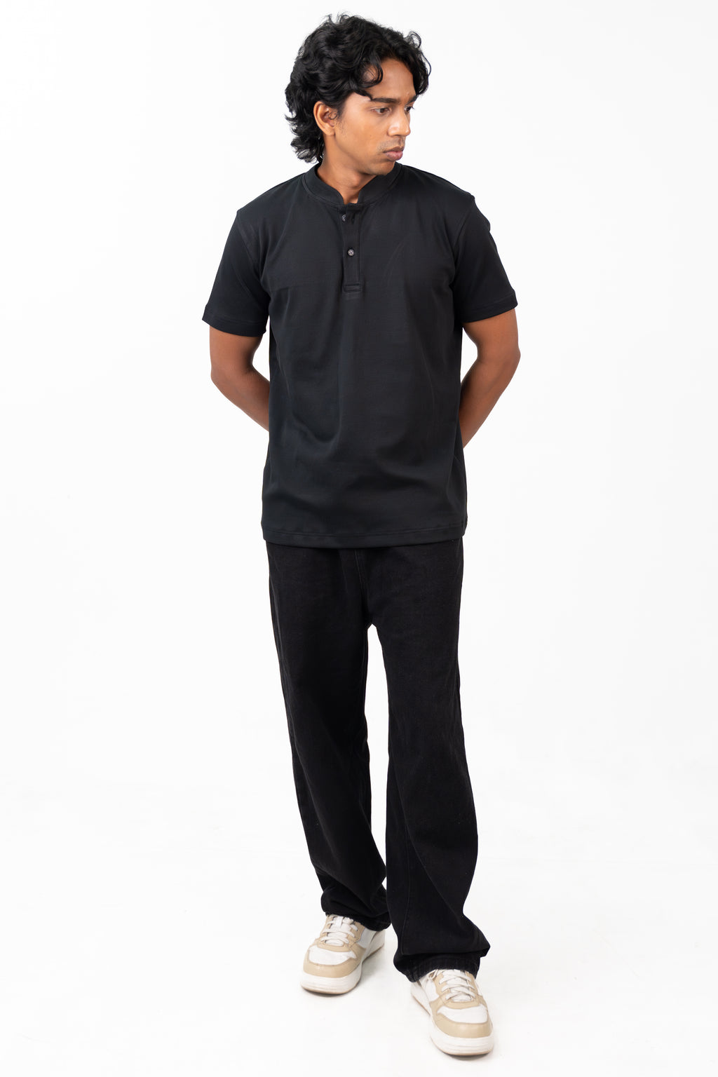 Henley Short Sleeve - Raven Black