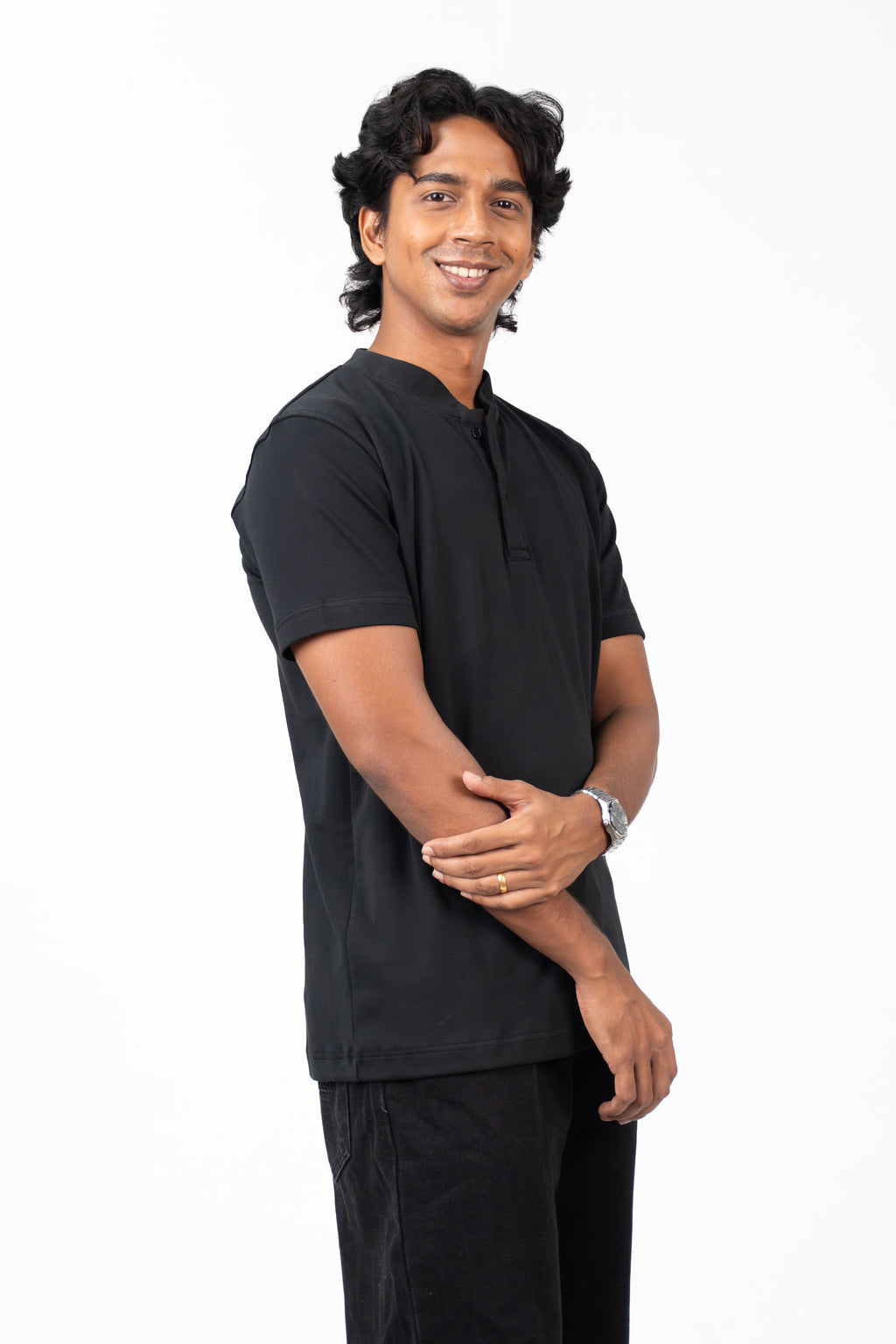Henley Short Sleeve - Raven Black