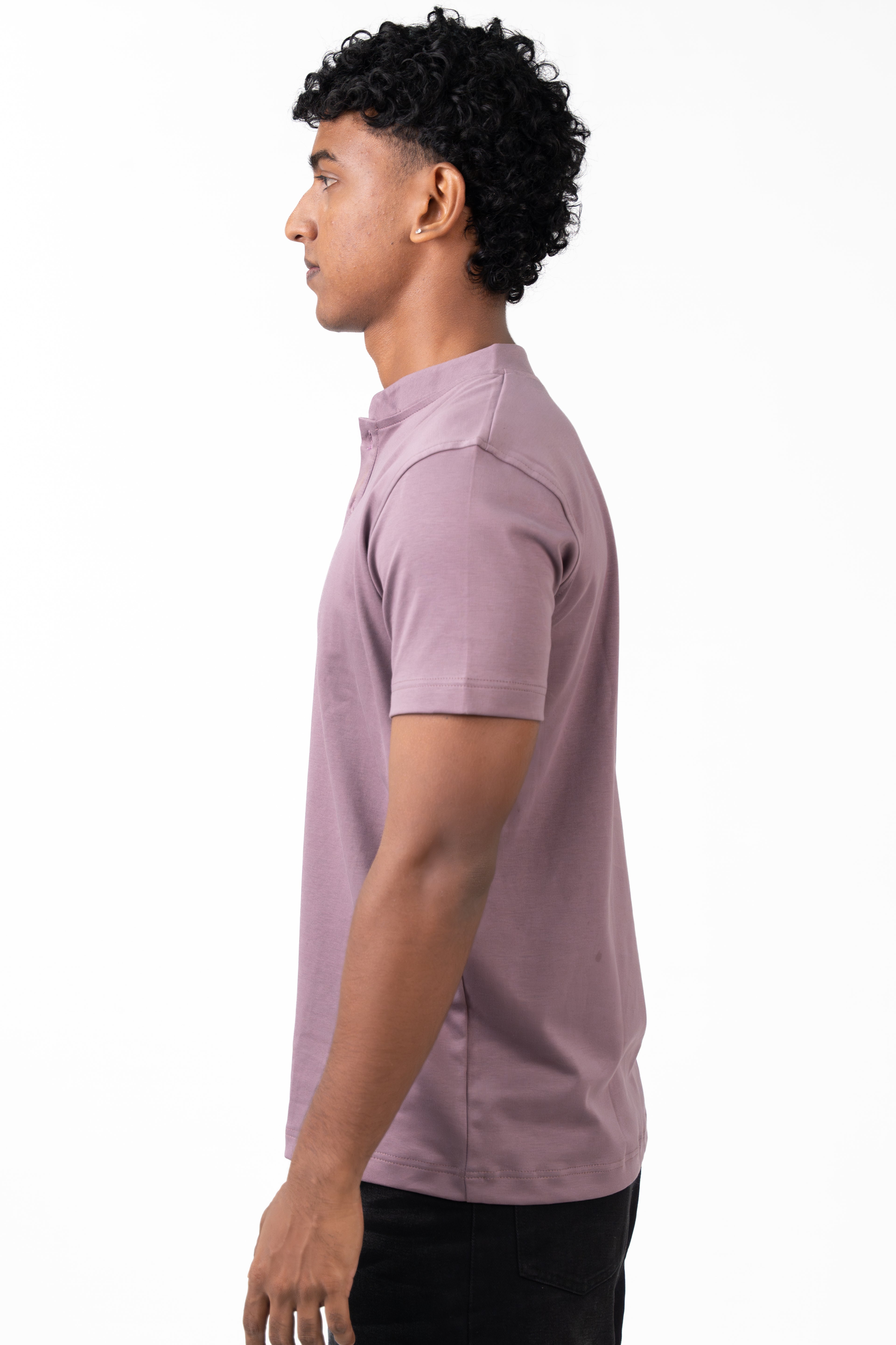 Henley Short Sleeve - Dusky Pink