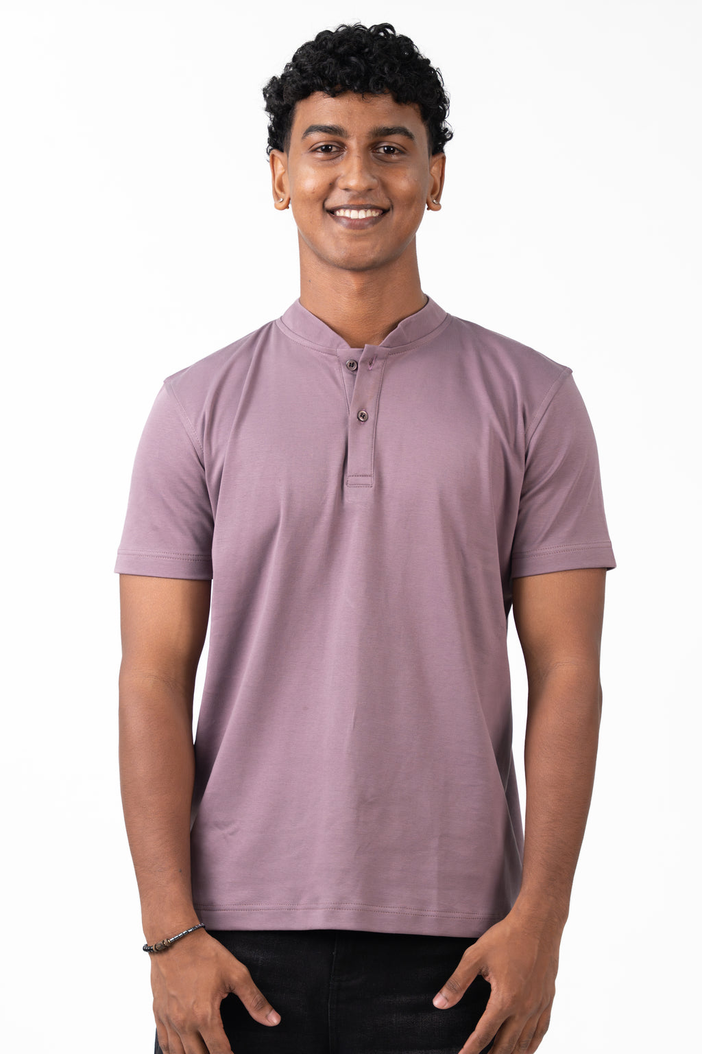 Henley Short Sleeve - Dusky Pink