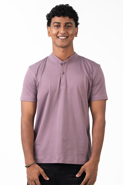 Henley Short Sleeve - Dusky Pink