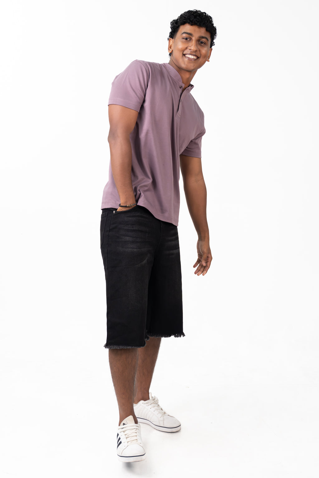 Henley Short Sleeve - Dusky Pink