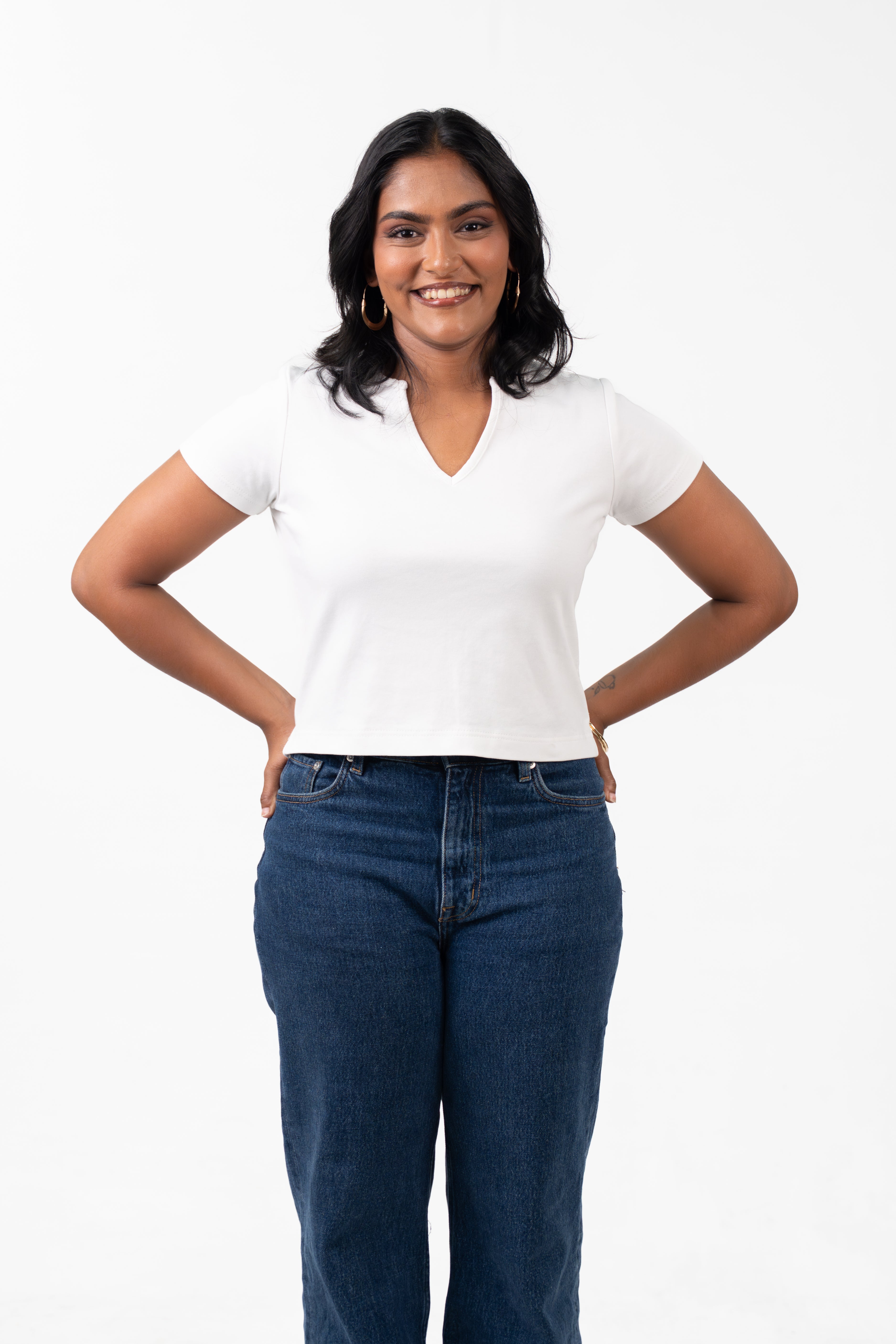 V-Neck Sleeve - Pure White
