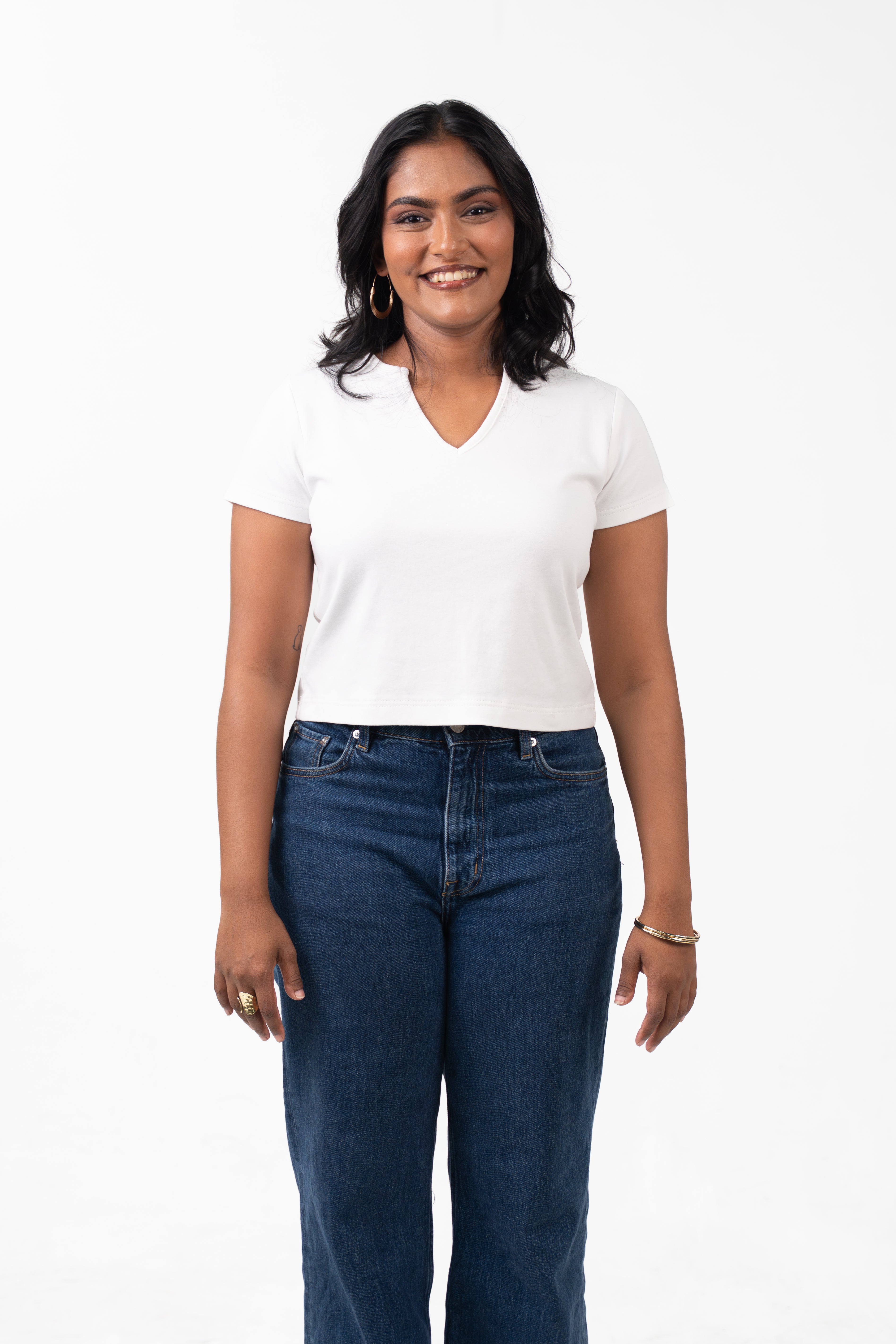 V-Neck Sleeve - Pure White