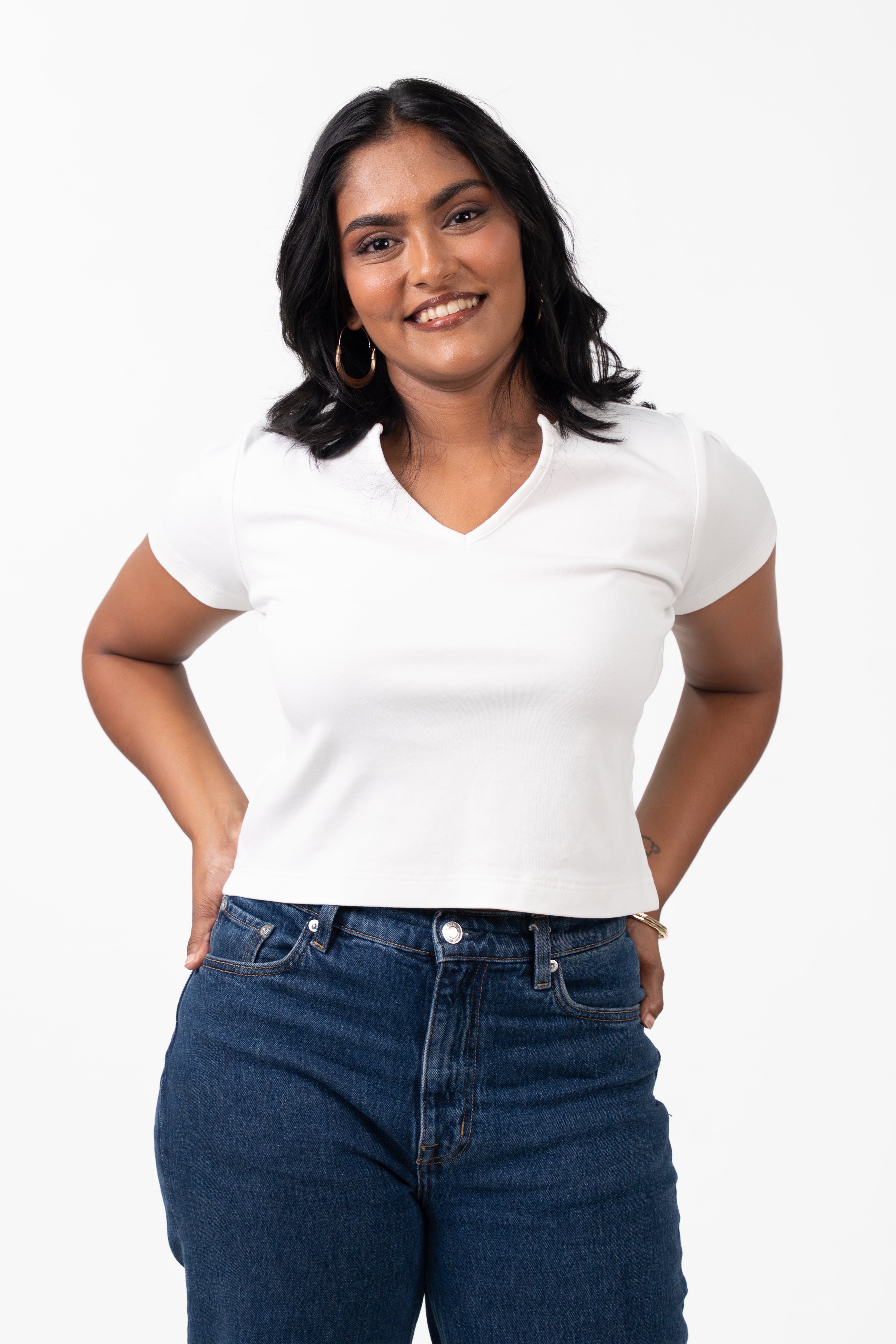 V-Neck Sleeve - Pure White