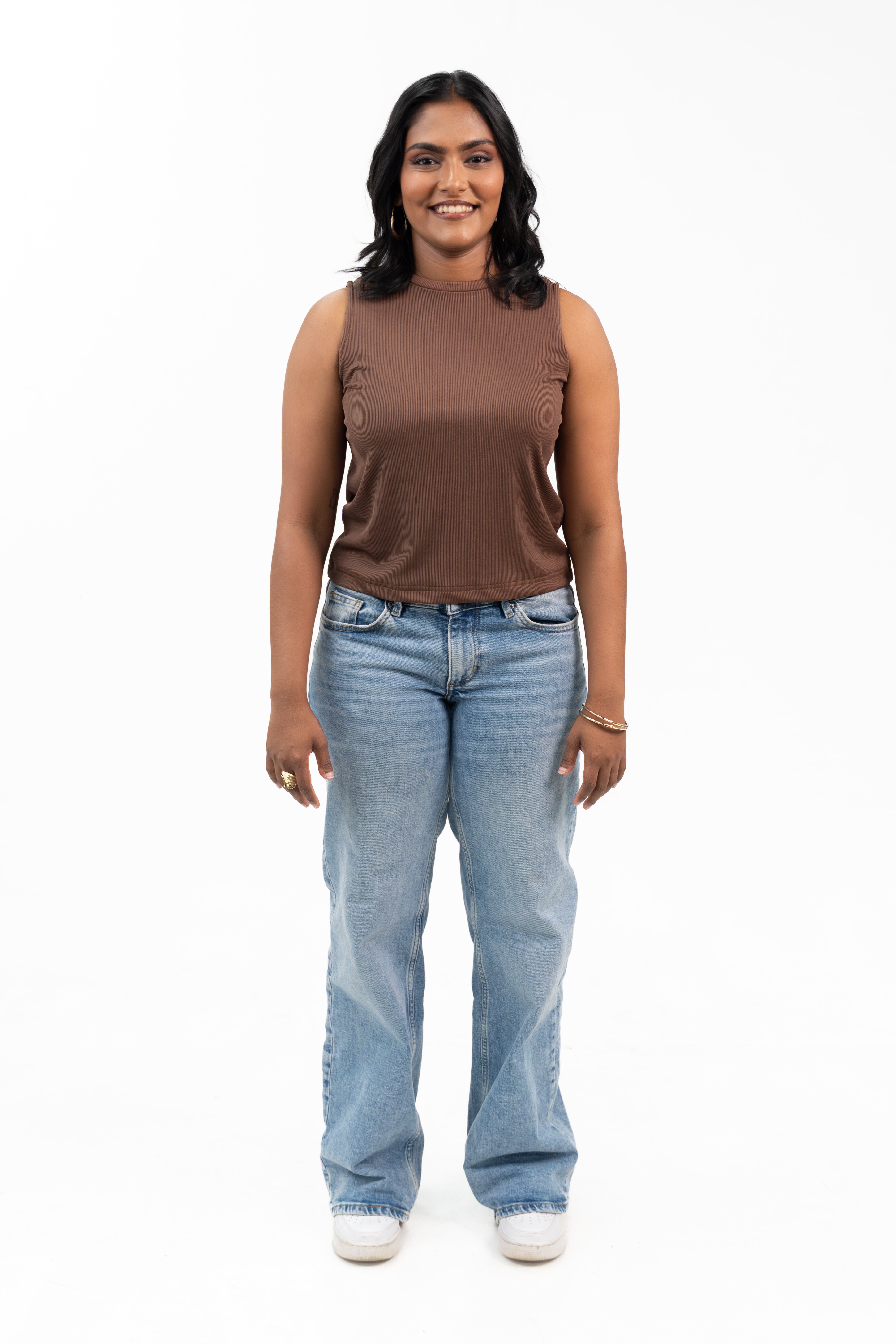 Ribbed Sleeveless - Chestnut Brown