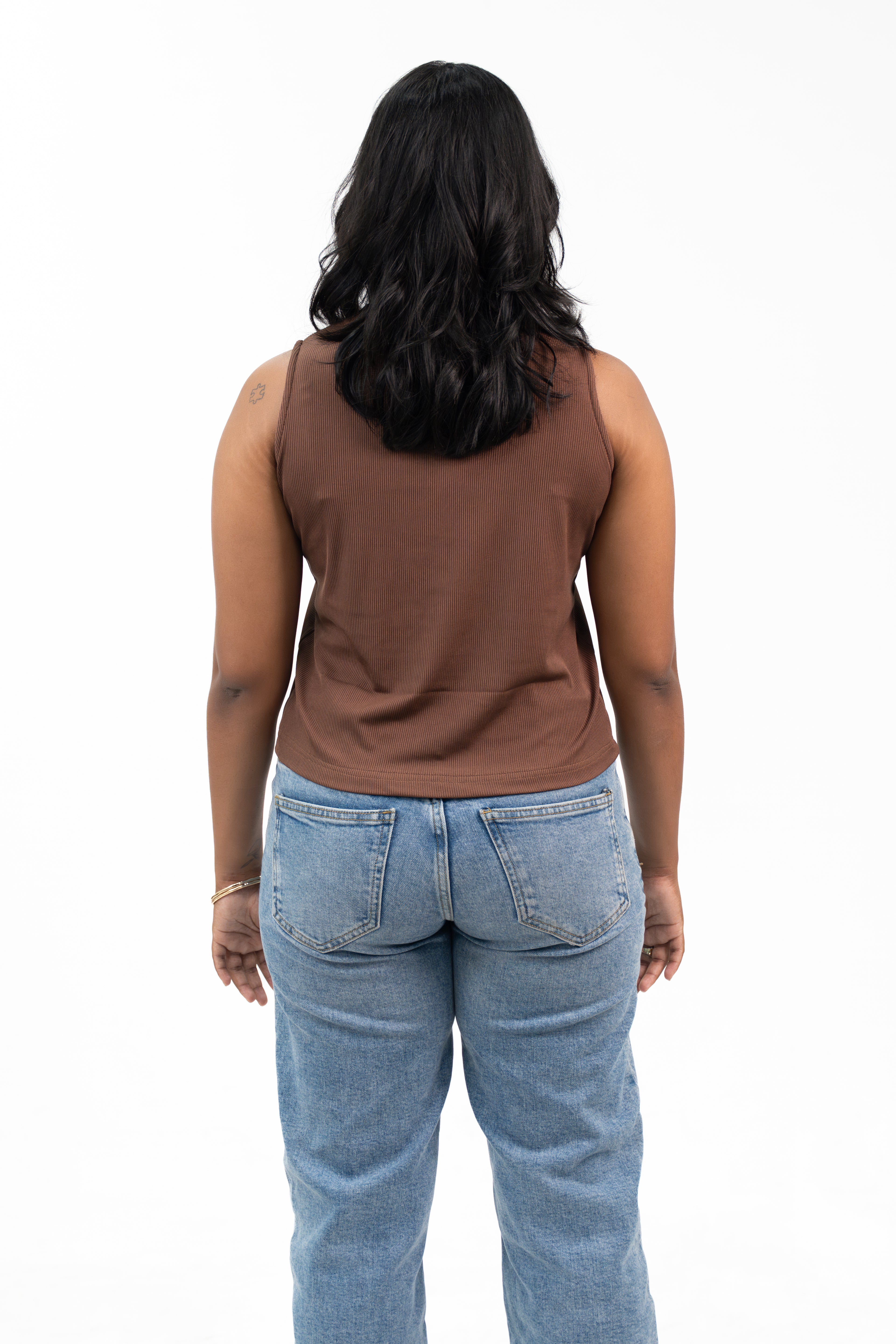 Ribbed Sleeveless - Chestnut Brown
