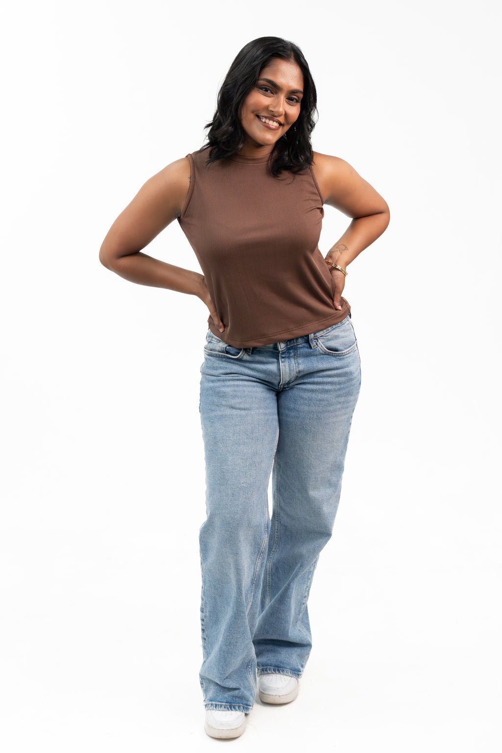 Ribbed Sleeveless - Chestnut Brown