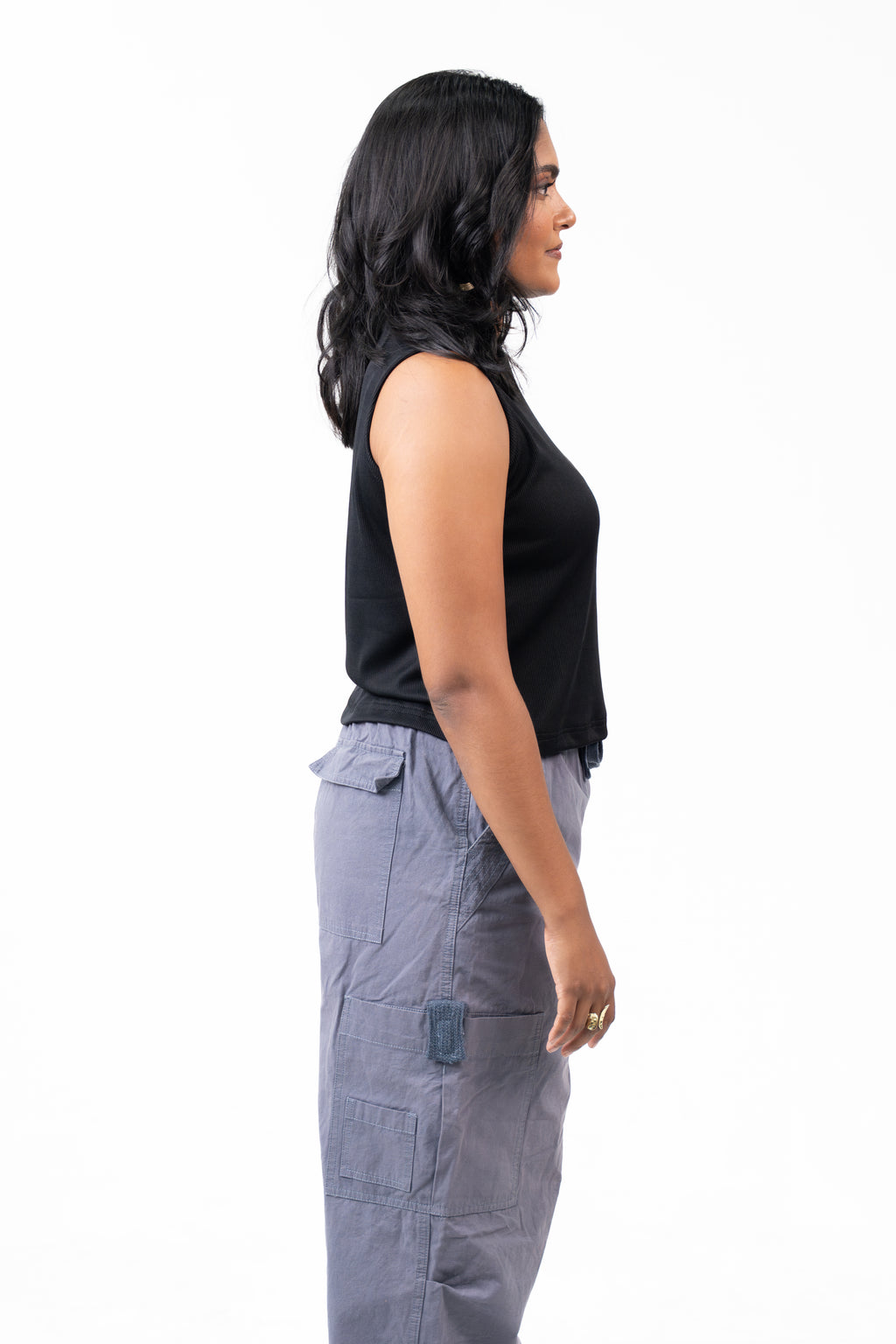 Ribbed Sleeveless - Raven Black