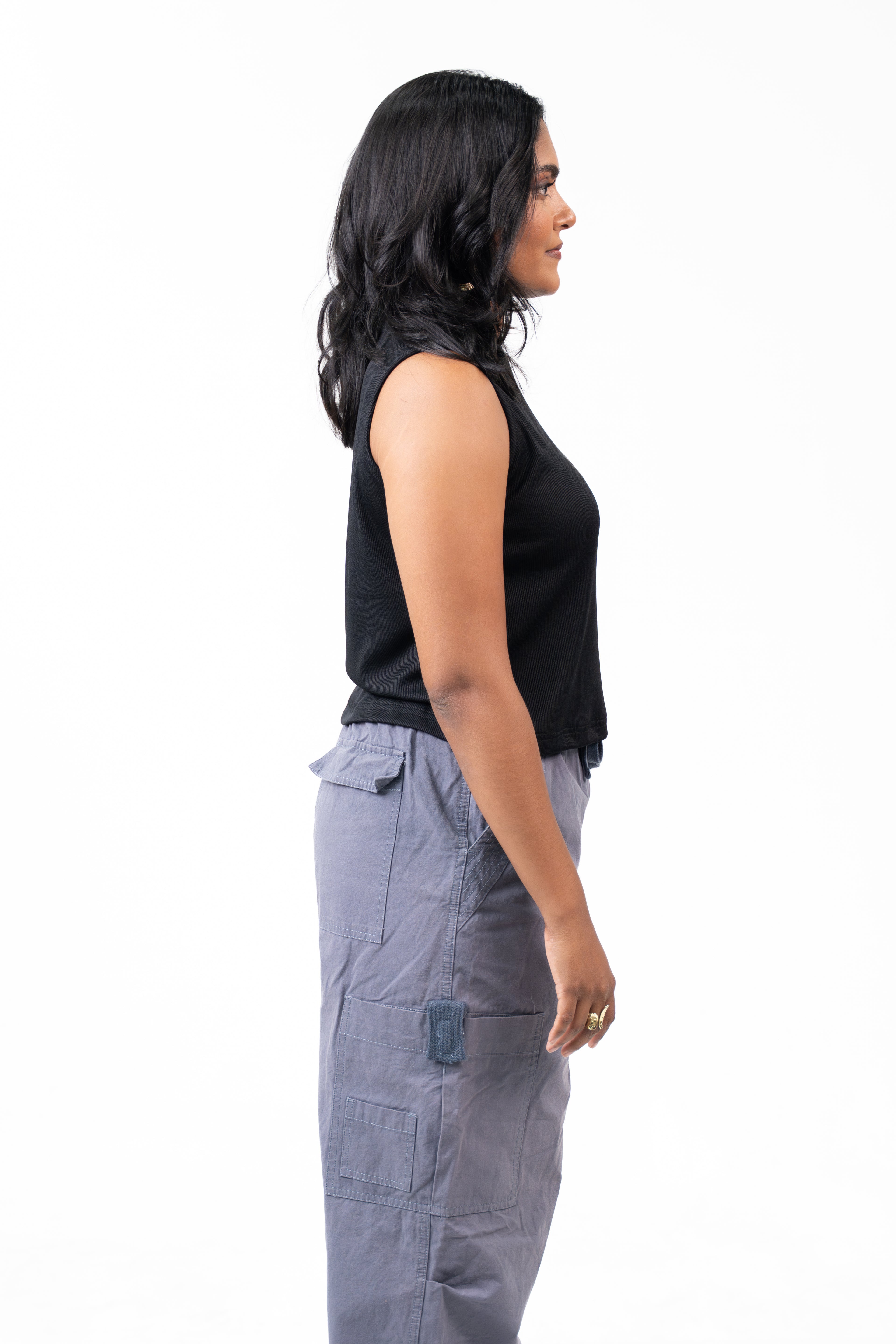 Ribbed Sleeveless - Raven Black