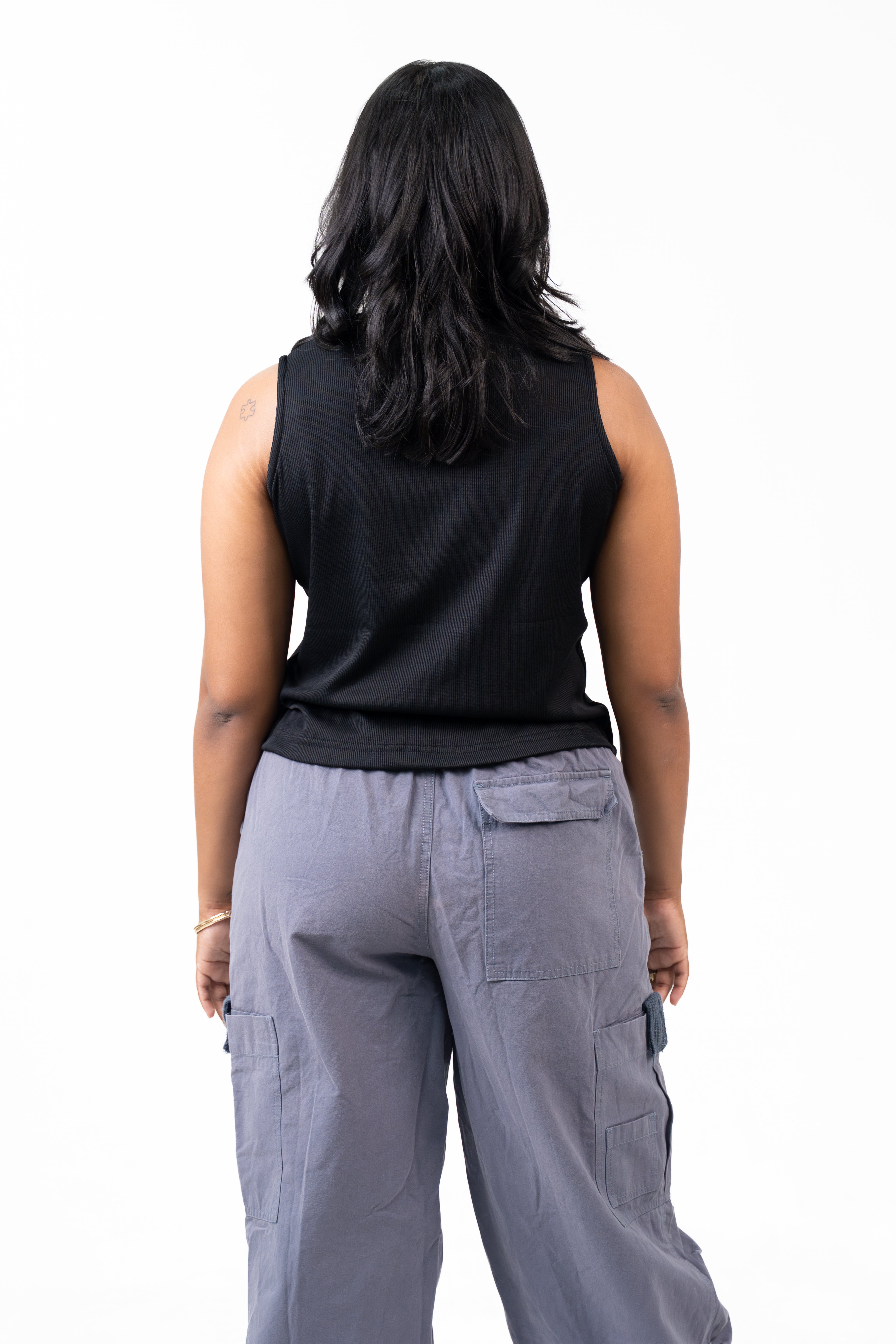 Ribbed Sleeveless - Raven Black
