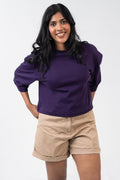 Oversized Crop - Plum Purple