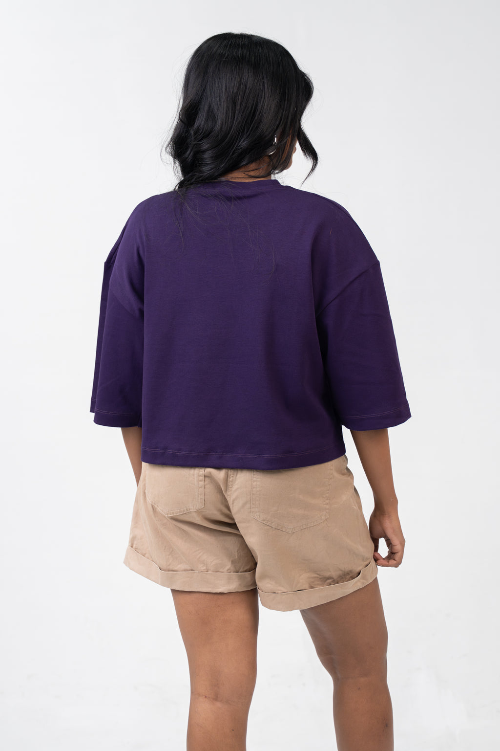 Oversized Crop - Plum Purple