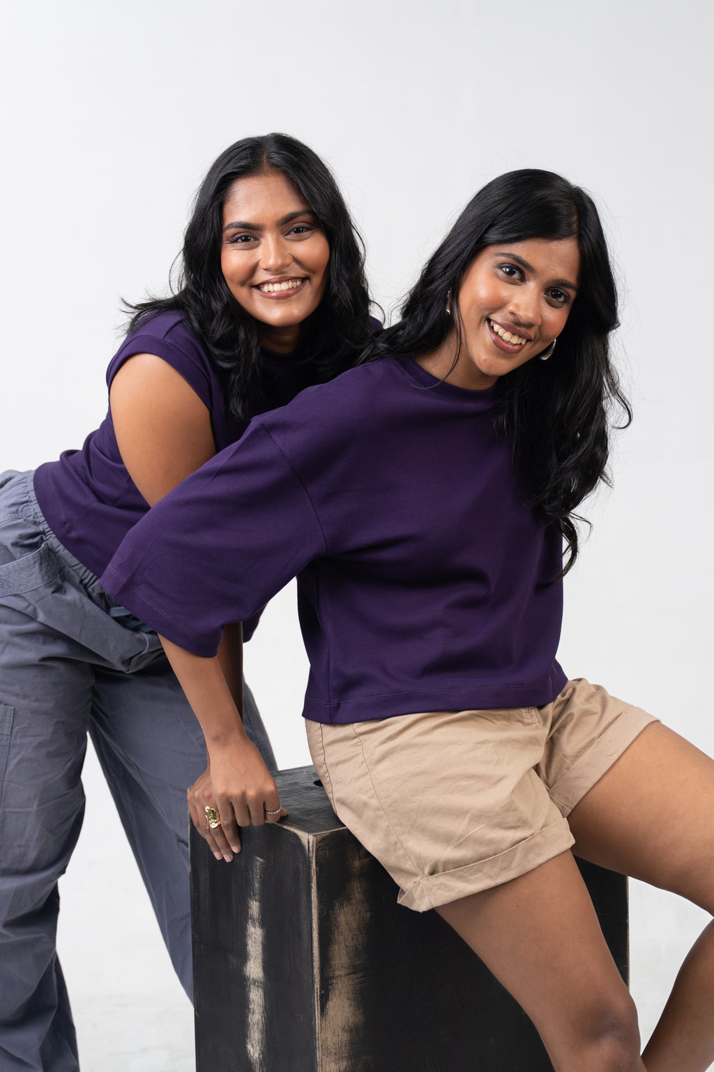 Oversized Crop - Plum Purple