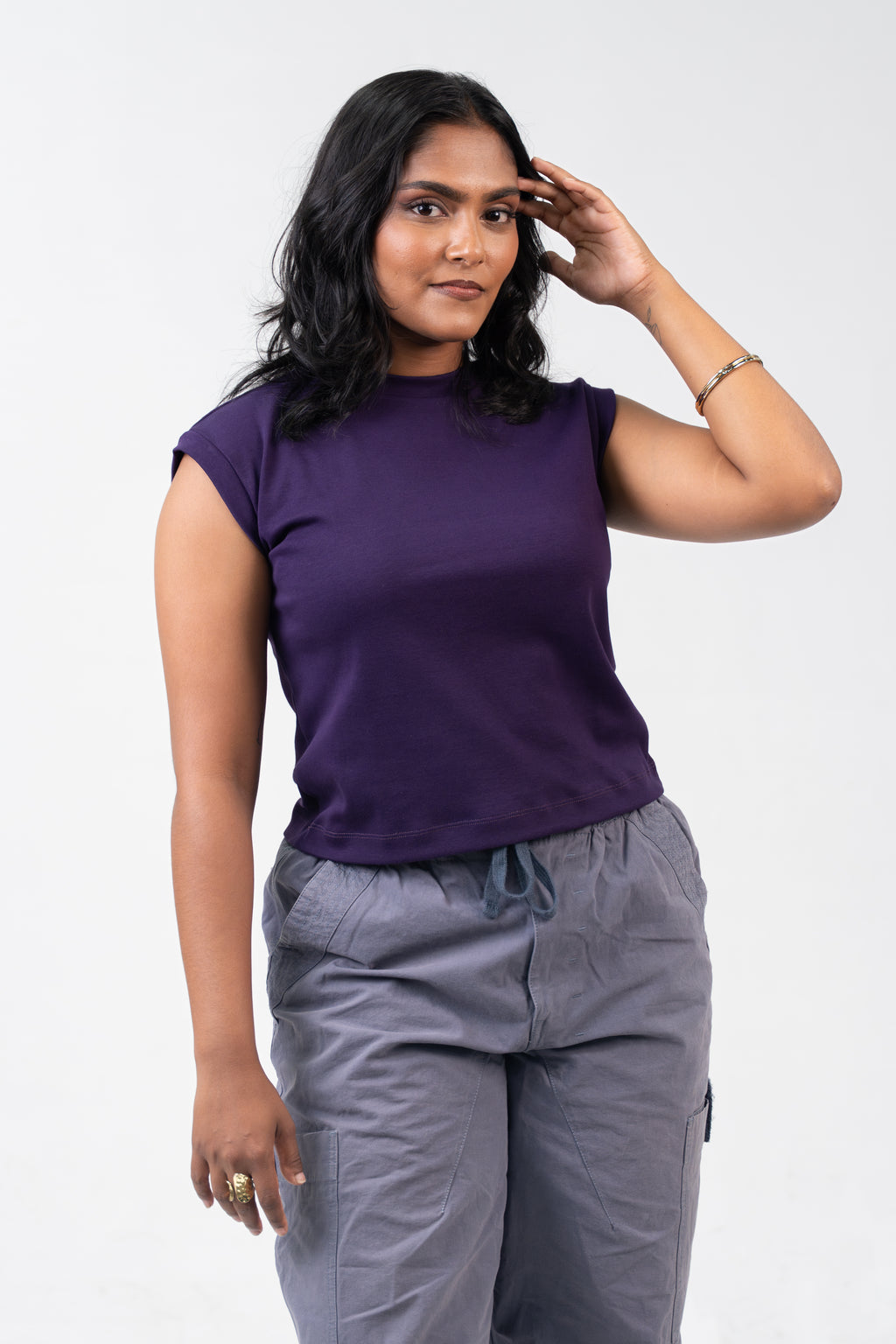 Jewel Neck - Plum Purple