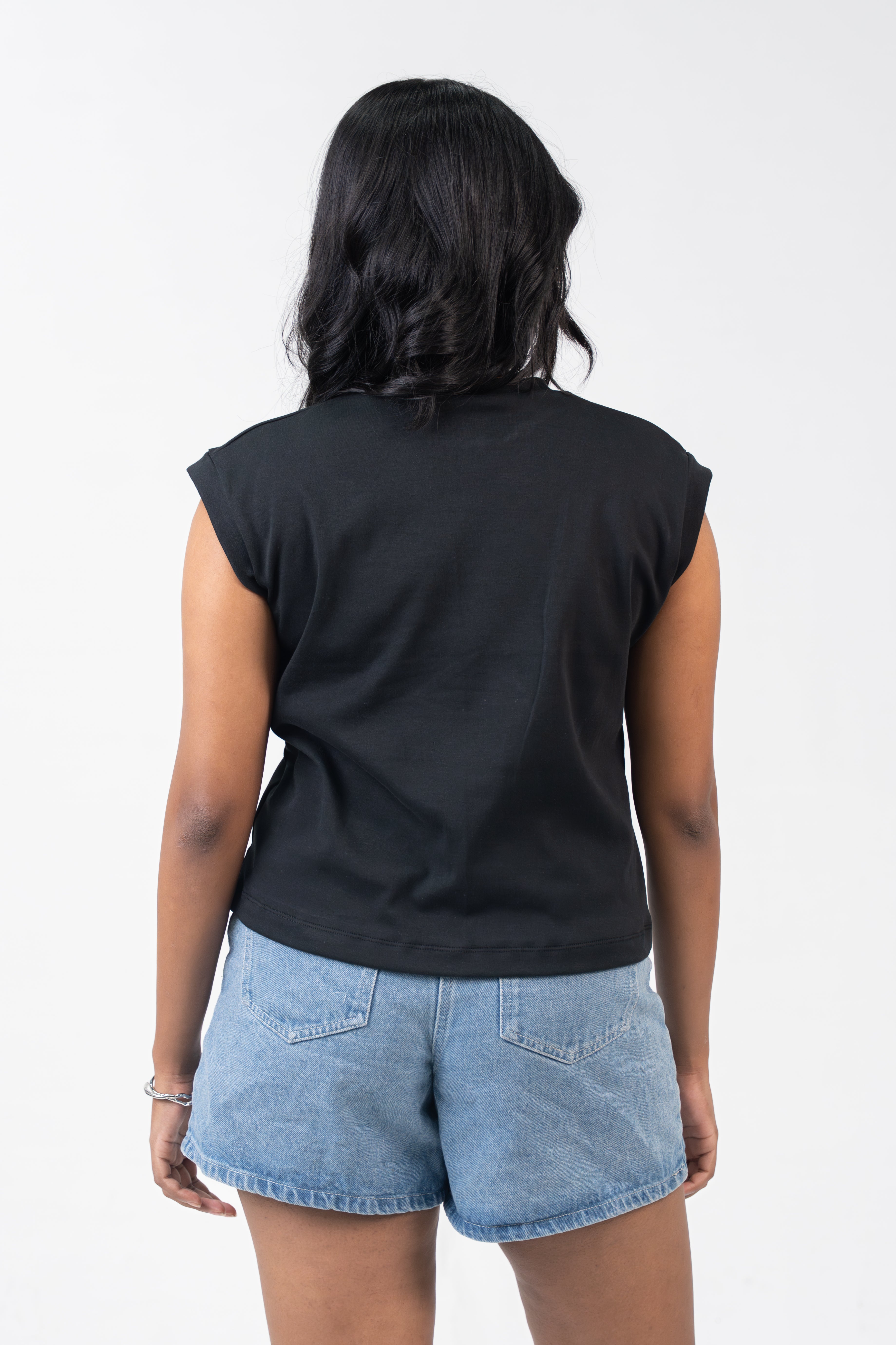 Ribbed Sleeveless - Raven Black