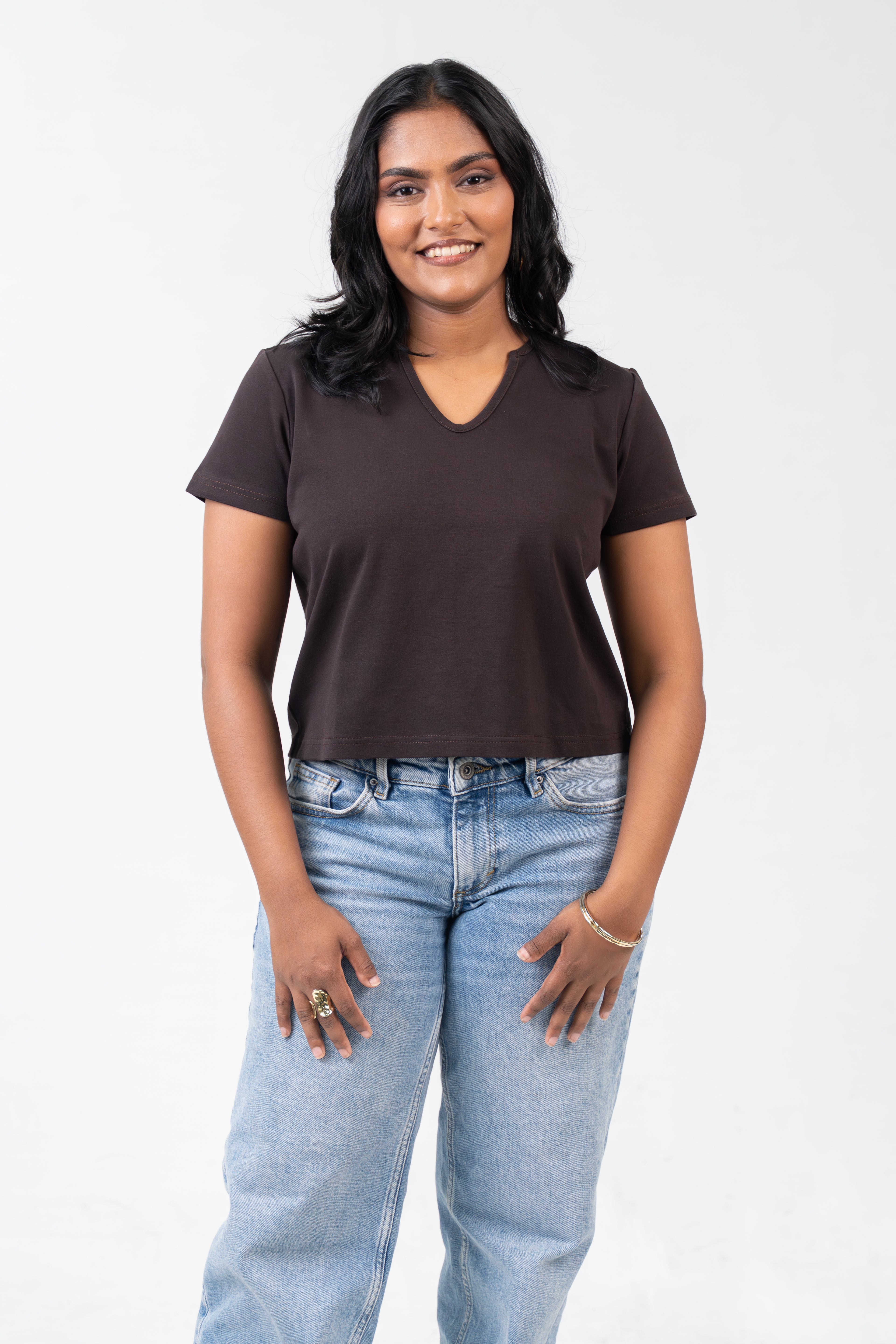 V-Neck Sleeve - Chestnut Brown