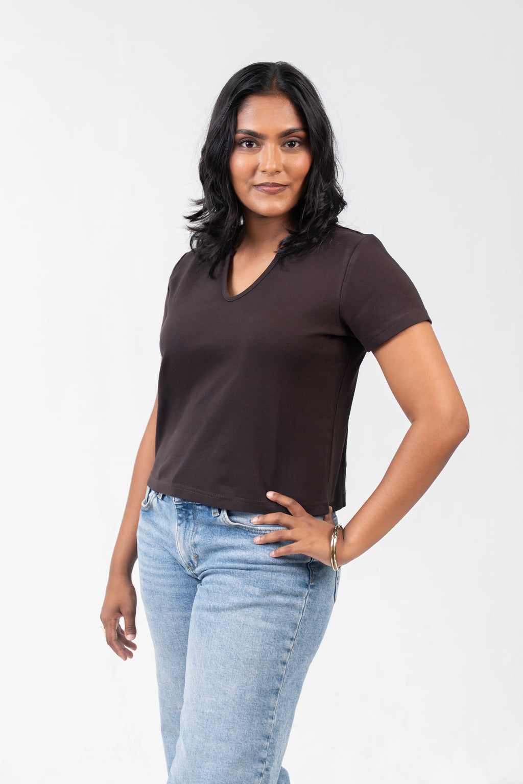 V-Neck Sleeve - Chestnut Brown