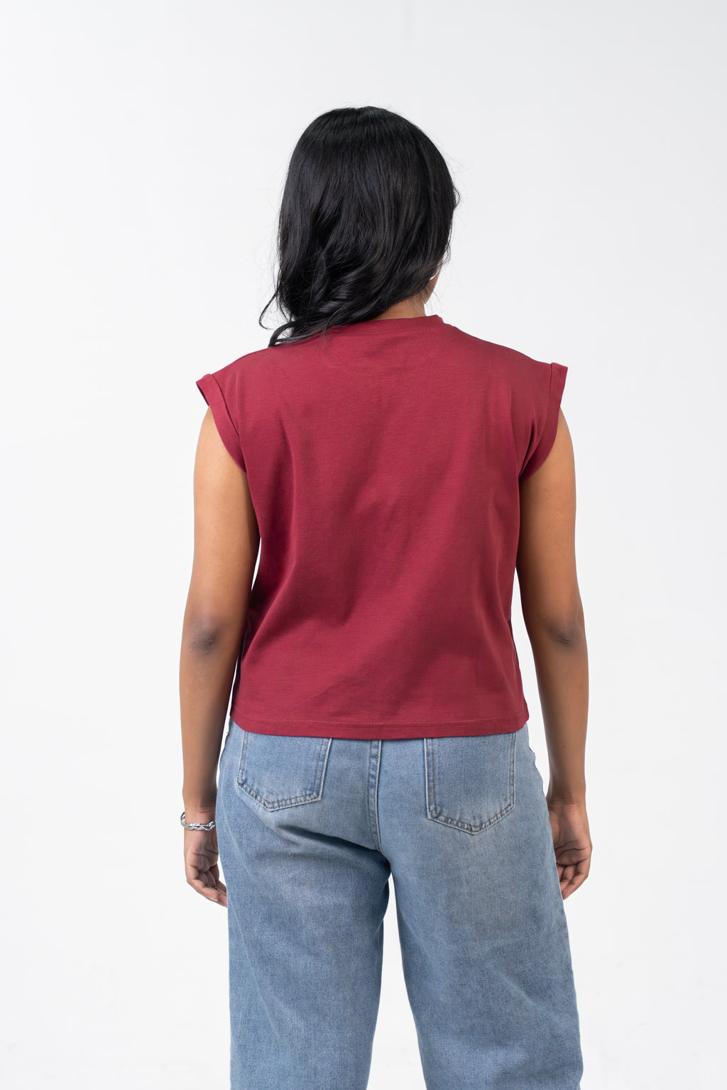 Jewel Neck - Burnt Maroon